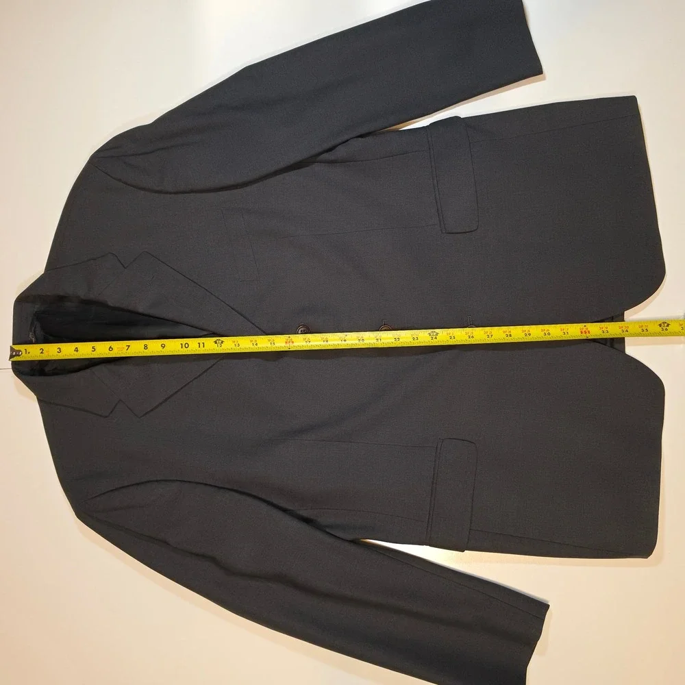 Brooks Brothers 346 Mens 46L Charcoal Gray 3 Button Stretch Wool‎ Blazer Jacket